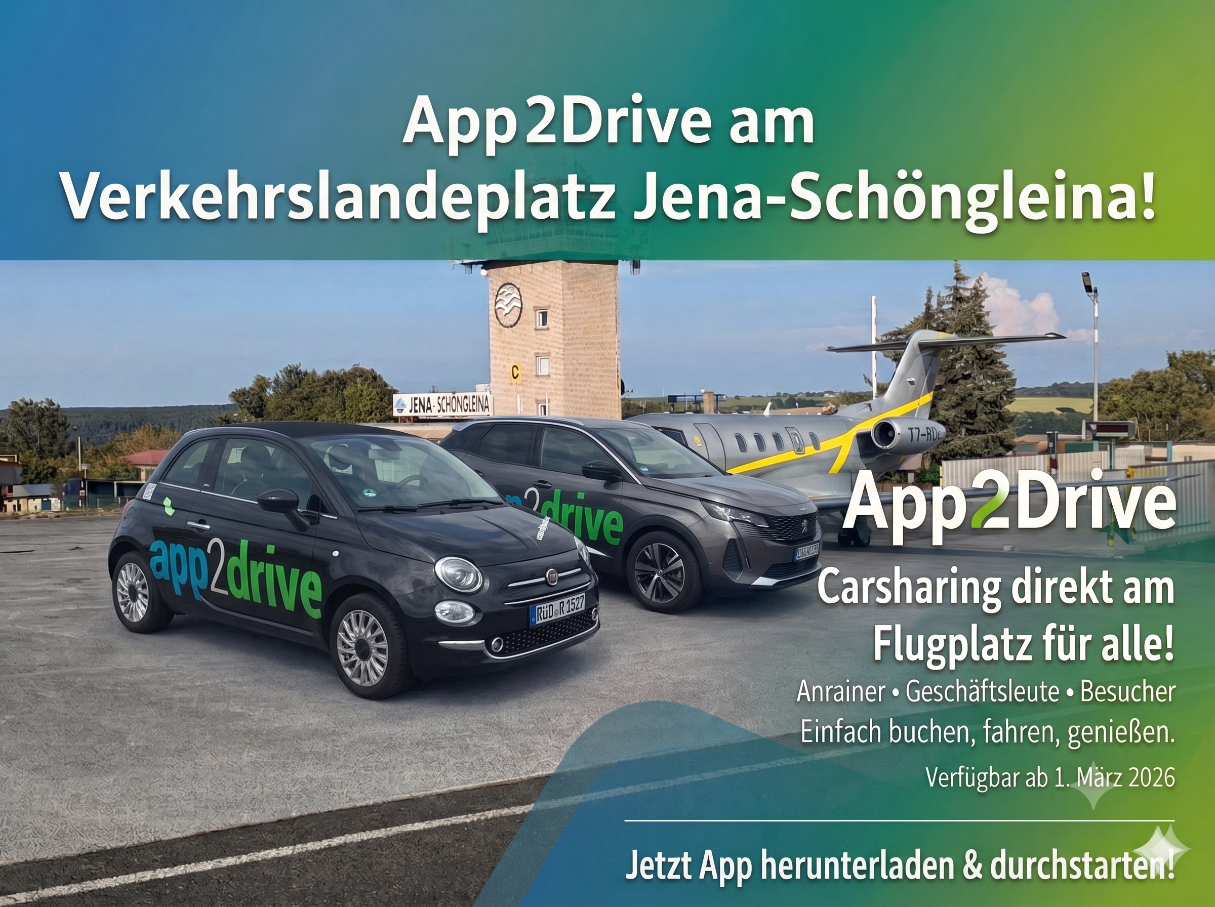 Mietwagen direkt am Flugplatz